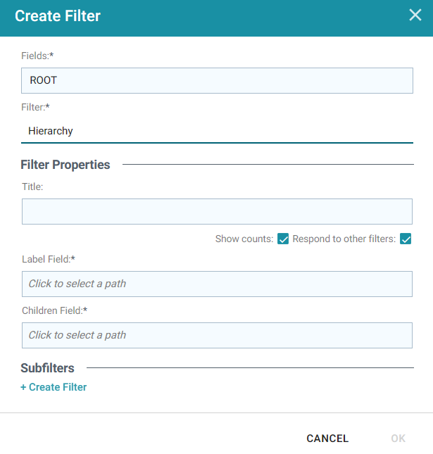 Creating a Hierarchy Filter